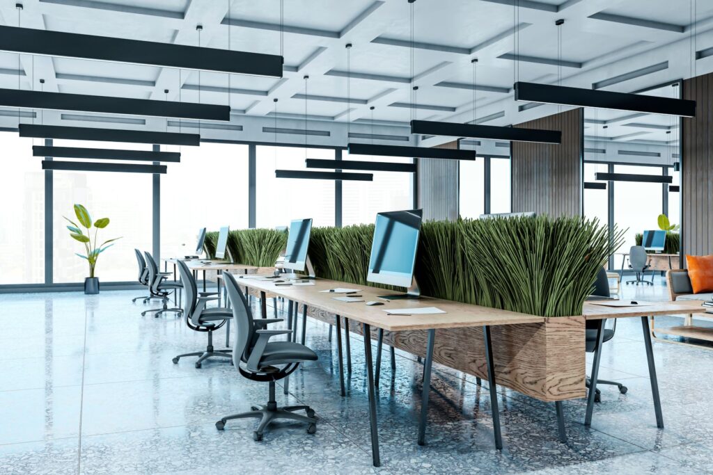 Moderner Büroplatz mit Granit Natursteinplatten