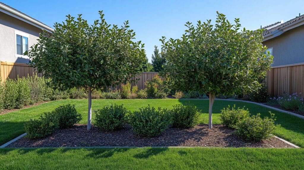 Obstbäume im klar strukturierten Garten | Vogelfutter